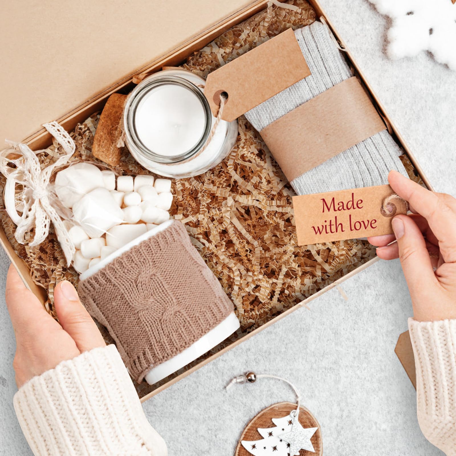 Papel kraft triturado de 2.2 libras para cestas de regalo, papel arrugado eficaz y relleno de cestas, ideal para relleno de cajas de regalo y decoración hecha a mano, cumpleaños, bodas, aniversarios y