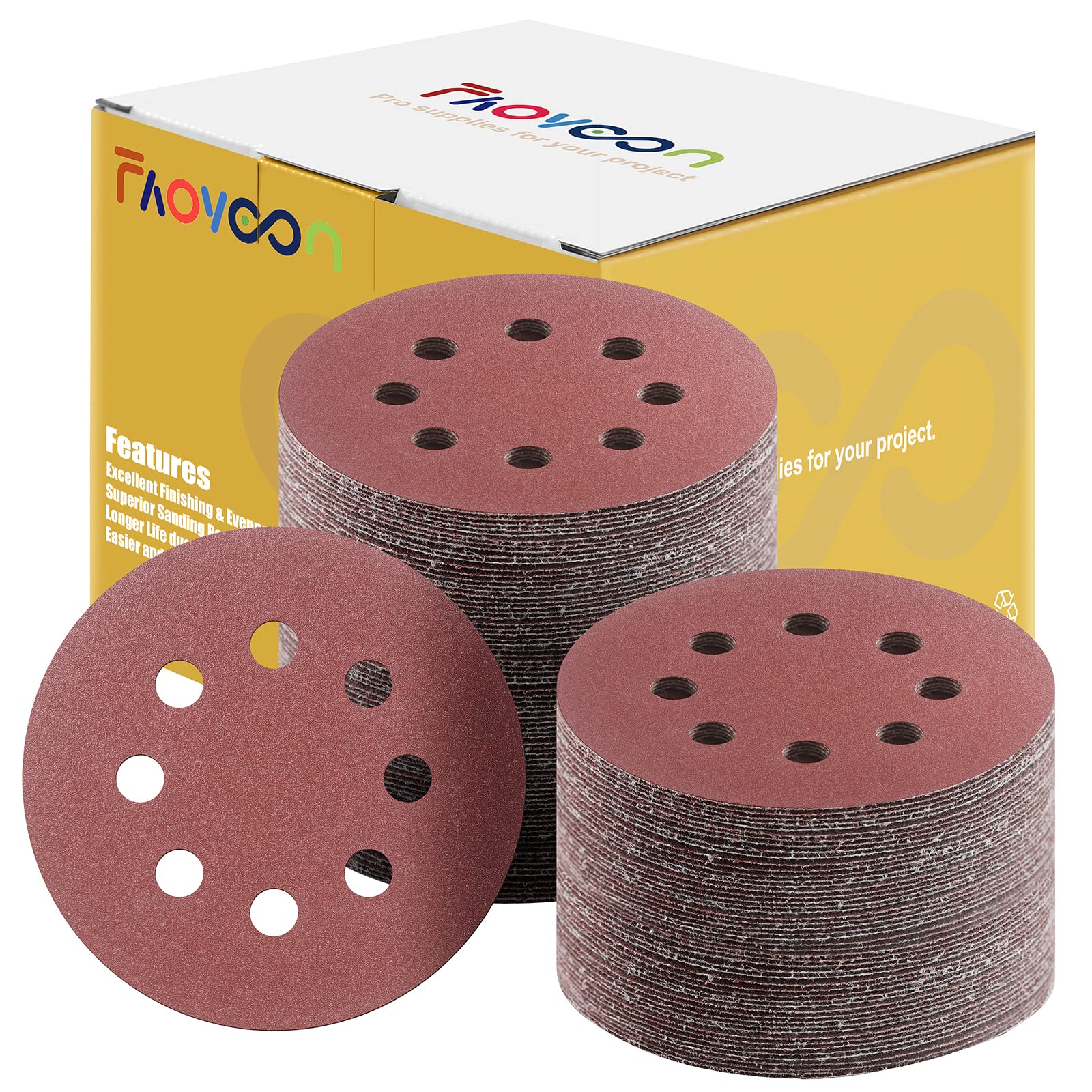 Faoyoon 80 Sanding Discs - 100 Pack for Orbital Sanders -11