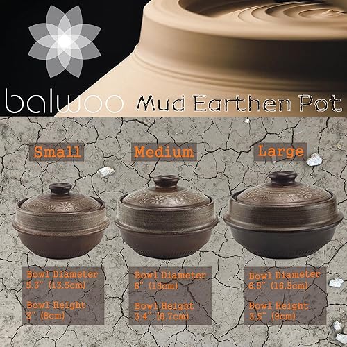 Miniatura 5 de Olla coreana de barro de barro Ttukbaegi, Esmalte de barro natural de cerámica de arcilla Cazuela de cocción de arcilla, Olla de cerámica resistente