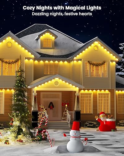 Miniatura 2 de Gefolly Luces permanentes para exteriores Pro, 100 pies con 60 luces LED dobles RGBW, 111 modos de escena para diario, Halloween, Navidad, IP67