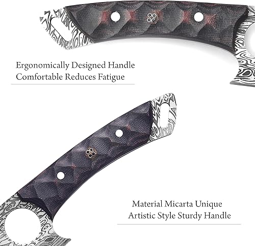 Miniatura 5 de Cuchillo de chef de Damasco (madera de rosa de grano de cereza) (humo de brasa, 11 pulgadas)