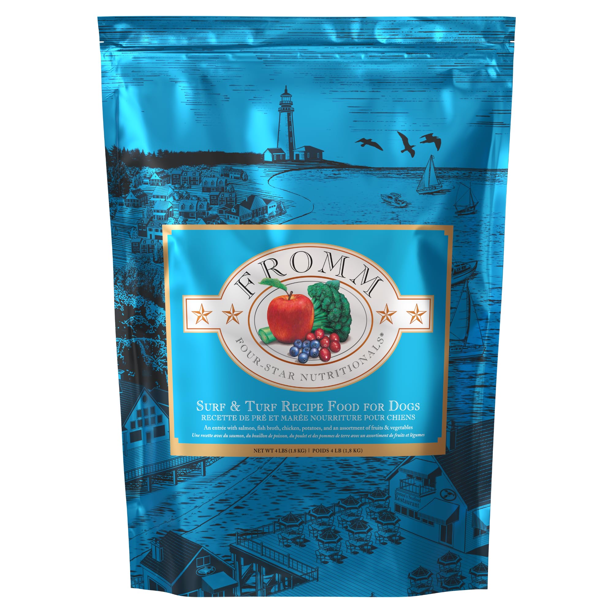 Fromm Four-Star Nutritionals Surf & Turf Dog Food - Premium Dry Dog Food - Salmon Recipe - 4 lb