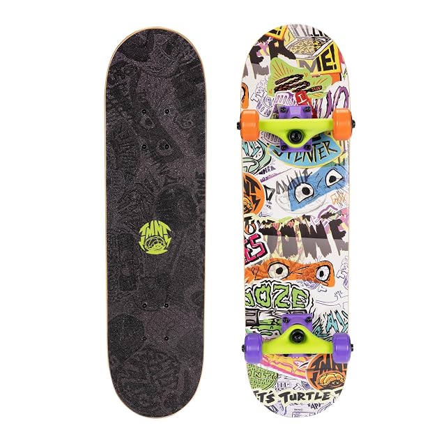 Teenage Mutant Ninja Turtles Kids Skateboard Popsicle Board Features Fun TMNT Graphics on Deck Grip Tape 50mm 95A