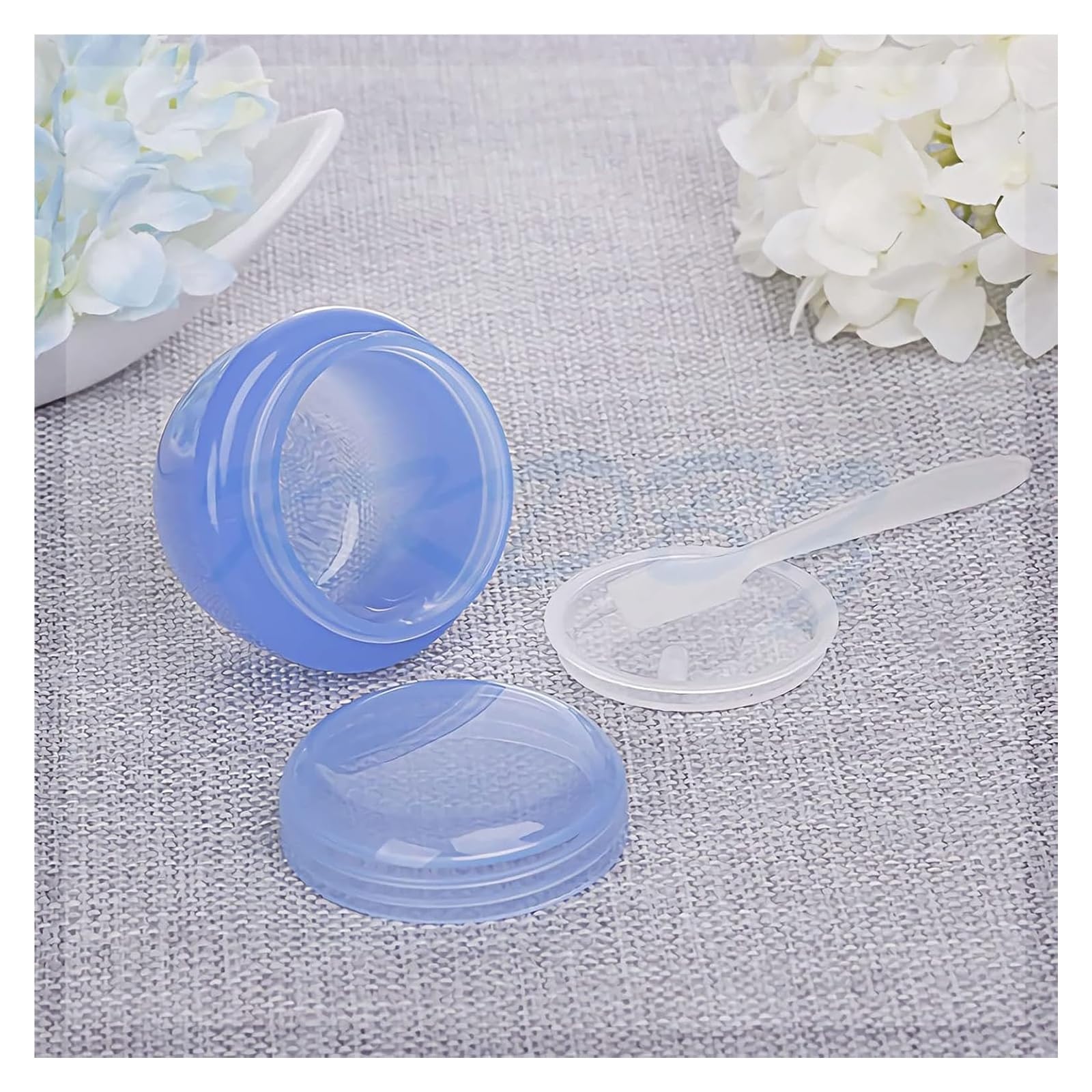 Słoiki na próbki, słoiki kosmetyczne Plastikowe słoiczki na próbki kosmetyków, opakowanie 24 szt. z 6 szpatułkami, wielokolorowe, różne rozmiary(Transparent,50ml)