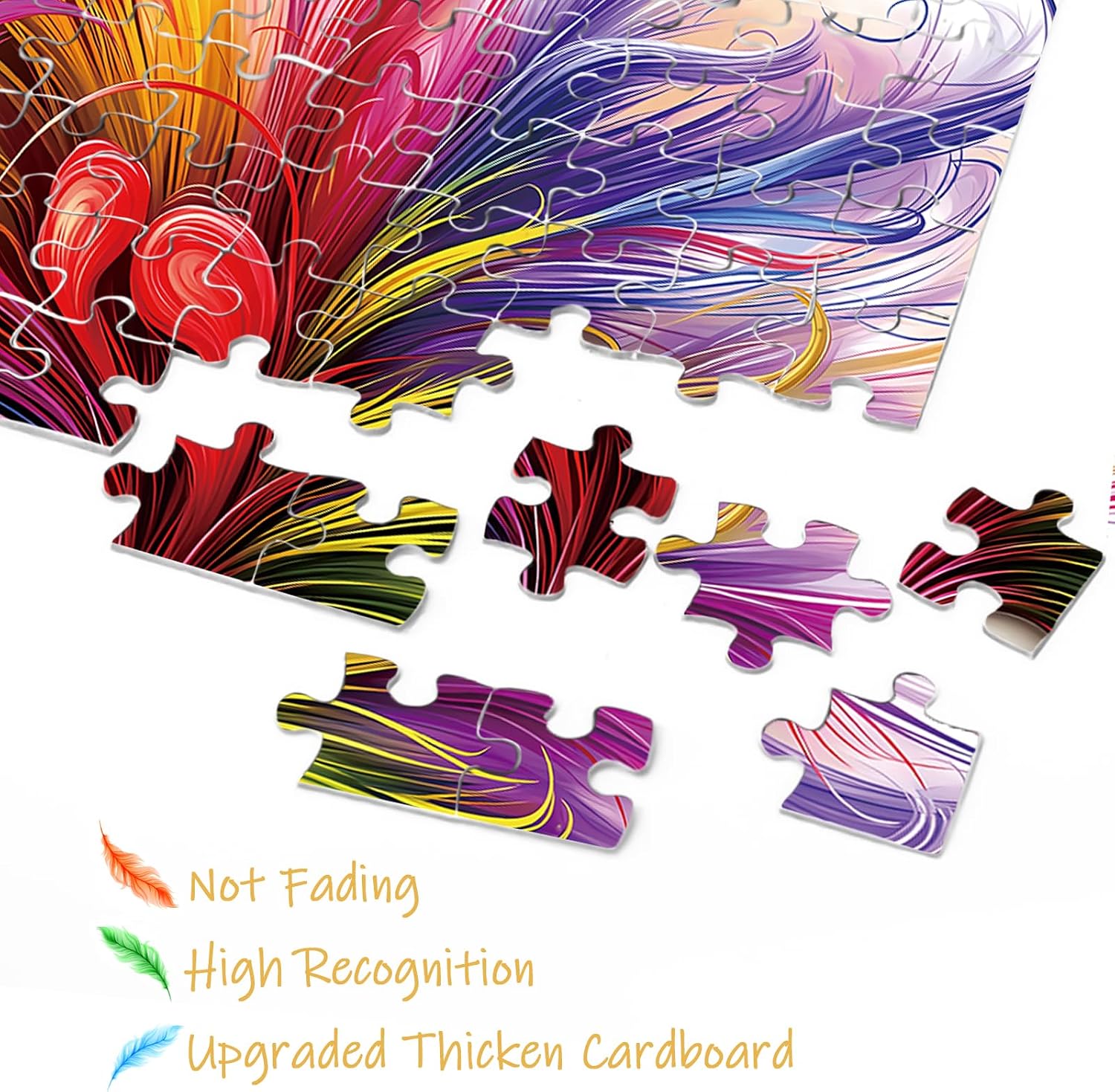 Funny Bird Puzzle for Adults 1000 Pieces, Colorful Chicken Jigsaw Puzzle, Cute Animal Rainbow Puzzle image 4