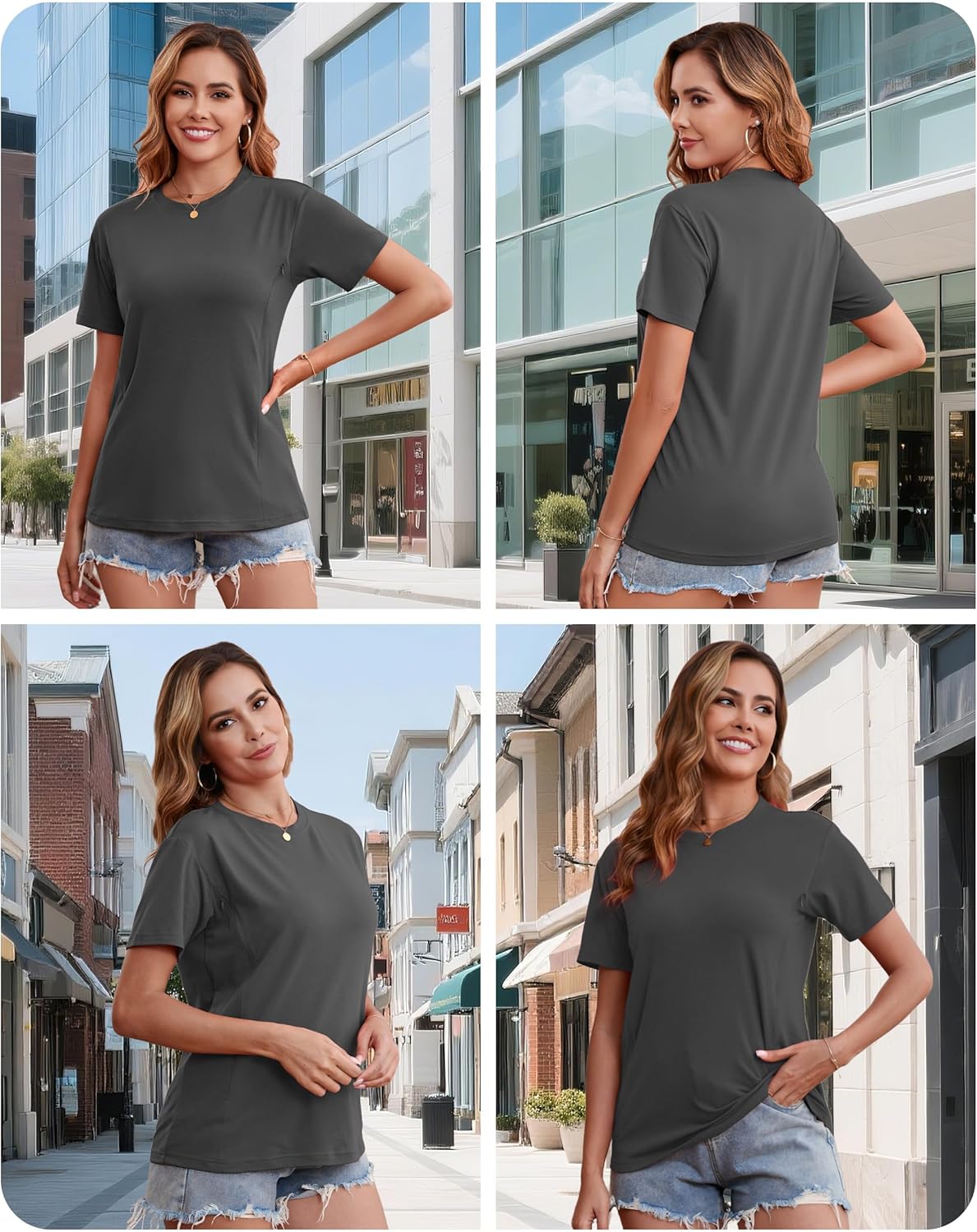 Women's 3 Pack Nursing Tops for Breastfeeding with Hidden Zippers Loose Fit Maternity Shirts - Image 5