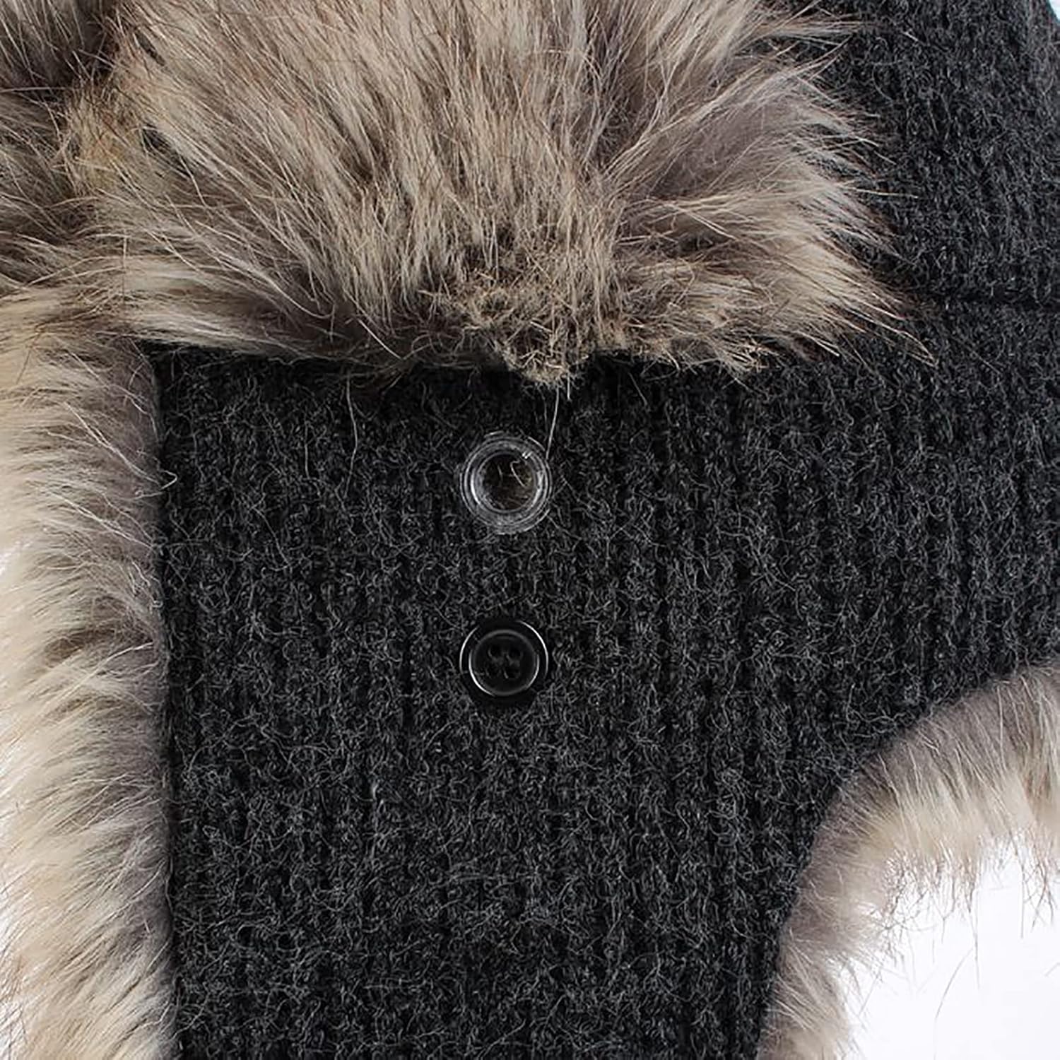 Bomber Hat Unisex Bomber Hats Warm Trapper Trooper Cap Earflaps Outdoor Hunting Hat Winter