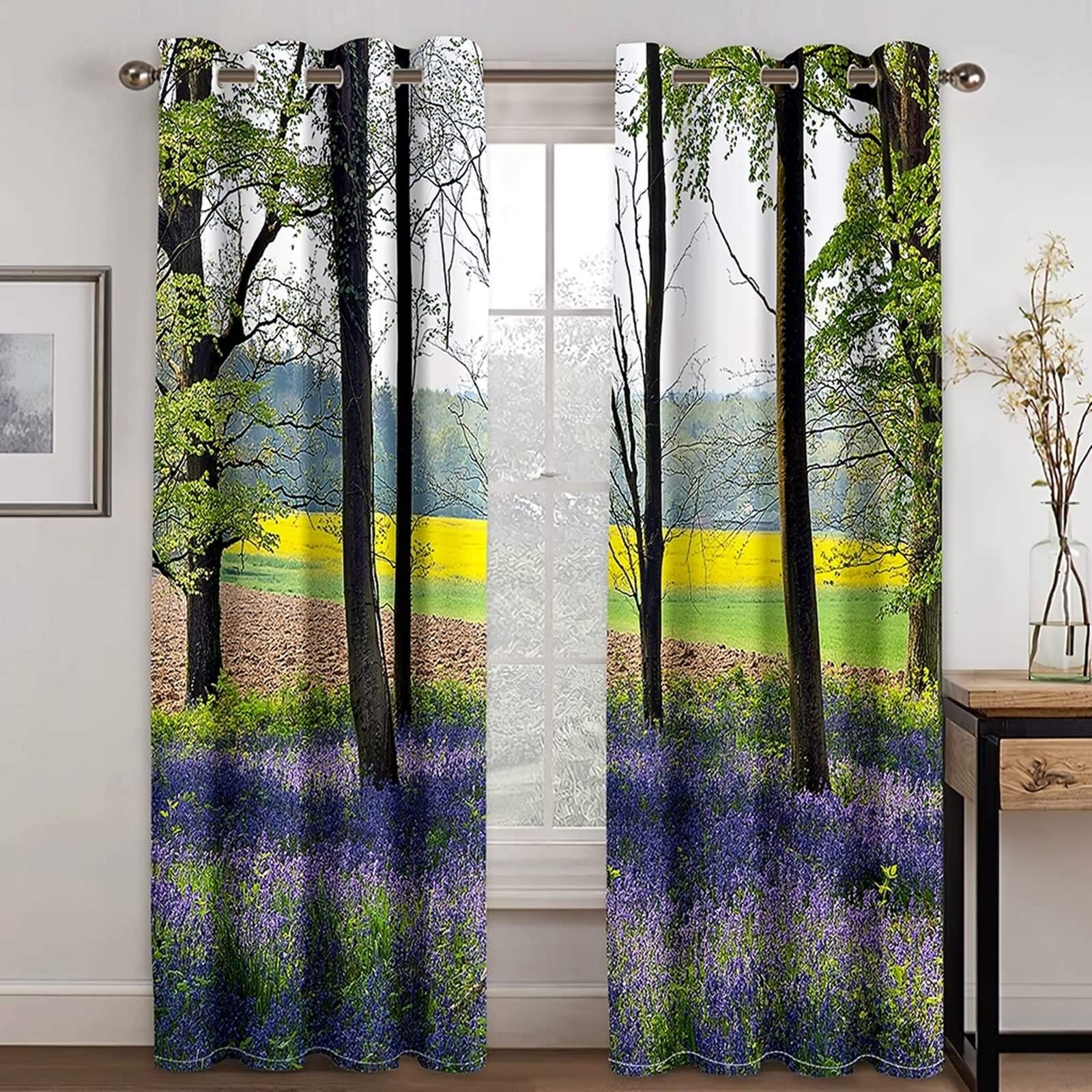 Rideau de fenêtre chambre KnSam lavande pour une ambiance printanière et cocooning au salon