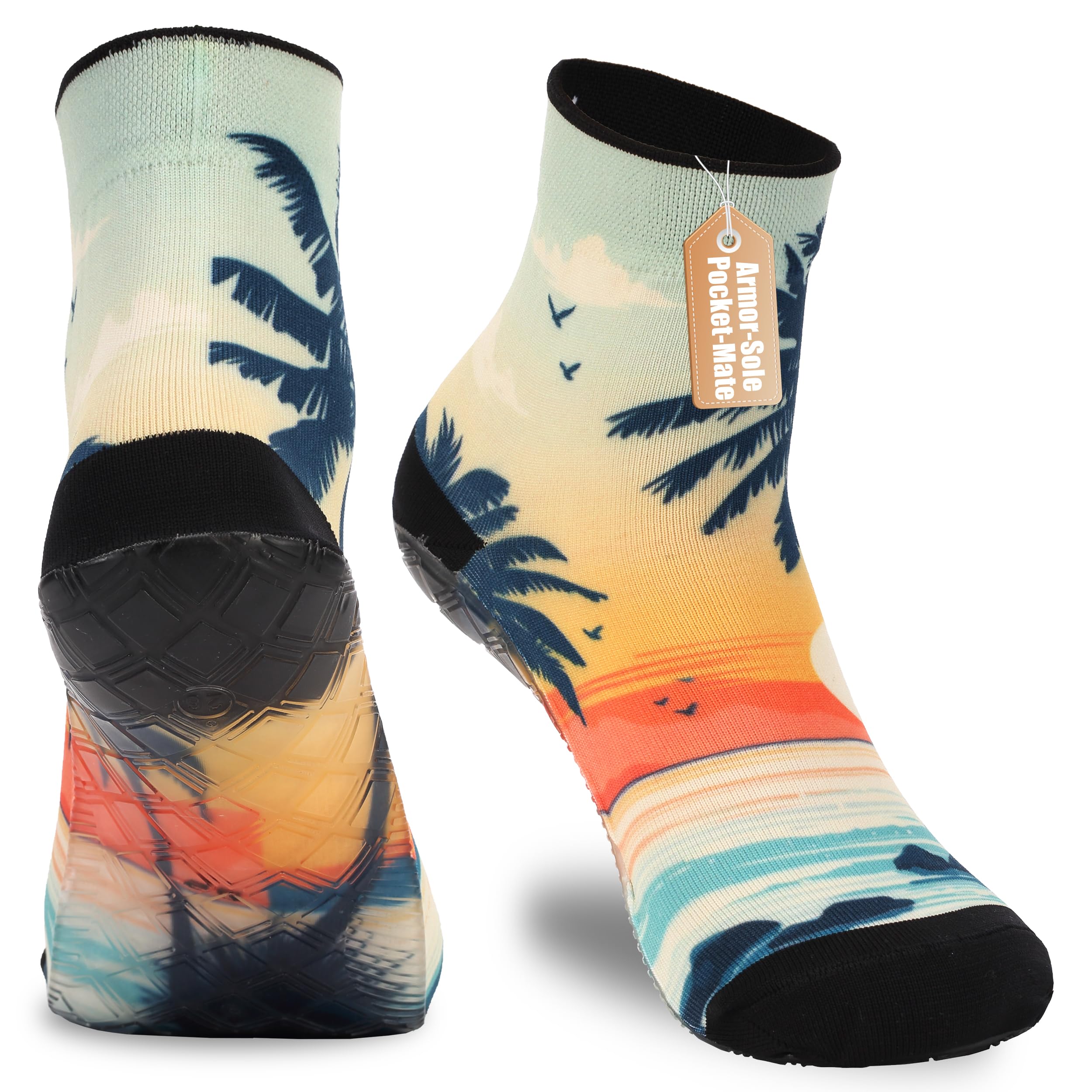 RANDY SUN Barefoot Quick-Dry Sand Beach Socks, Breathable Seamless Yoga Sock With TPE Sole