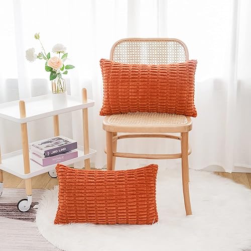 Miniatura 2 de Juego de 2 fundas de almohada de pana, 12 x 20 pulgadas, fundas de almohada decorativas de pana rectangular para cama, sofá, silla, automóvil,