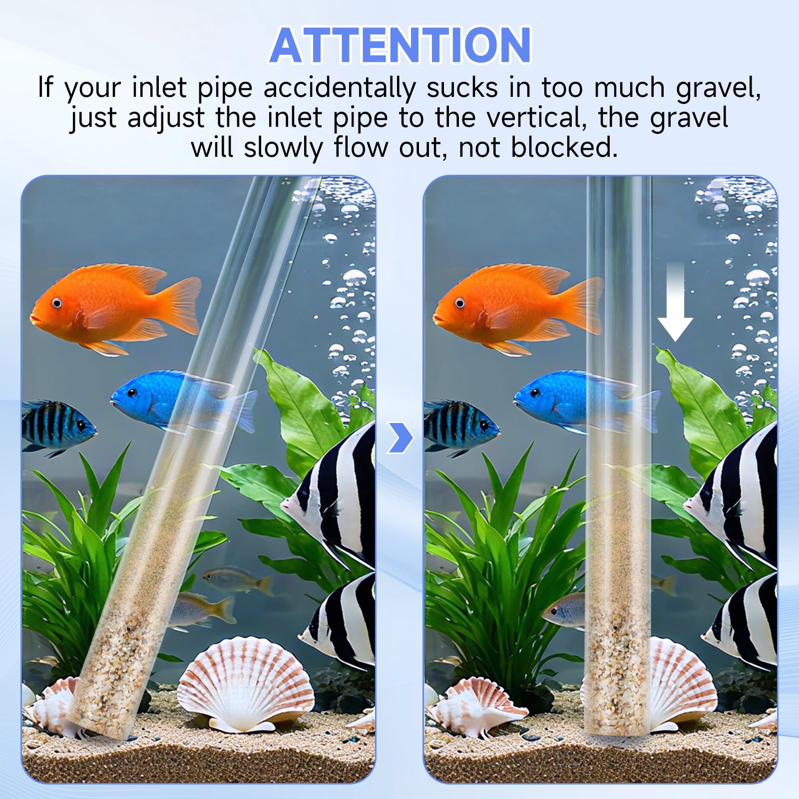 Aspirateur de Gravier réglable pour Aquarium, Siphon d'aquarium, changeur d'eau Manuel, kit de Nettoyage pour Aquarium, pour Aspirer Les déjections et Laver Le Sable