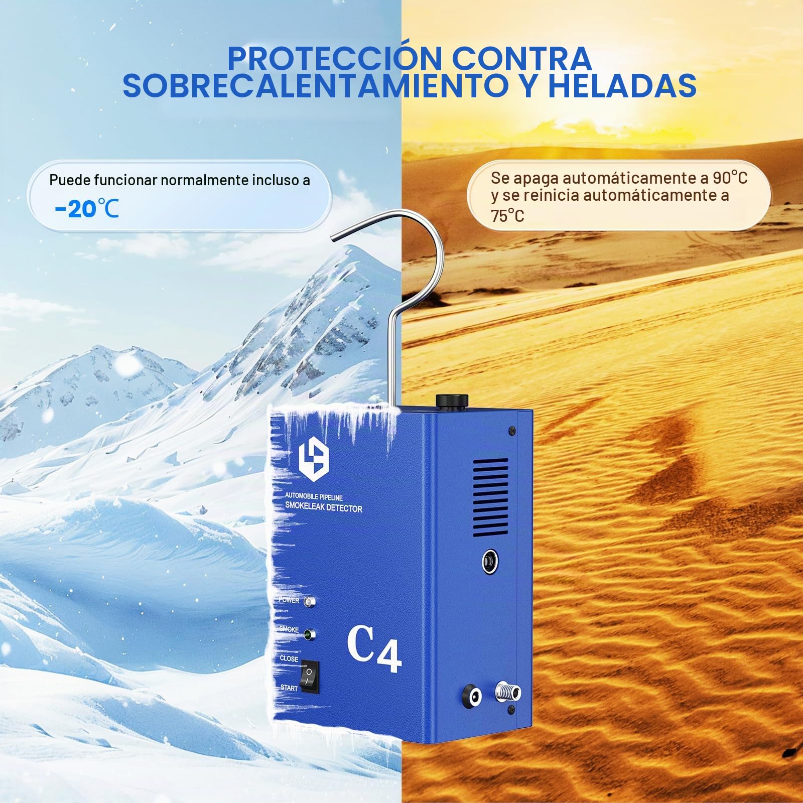 Detector de Fuga de máquina de Humo de Auto Tester de Fuga de Alta precisión para vacío,Combustible y Sistemas de Escape en automóviles,Camiones,Motocicletas Detector de Fuga de Humo de 12V