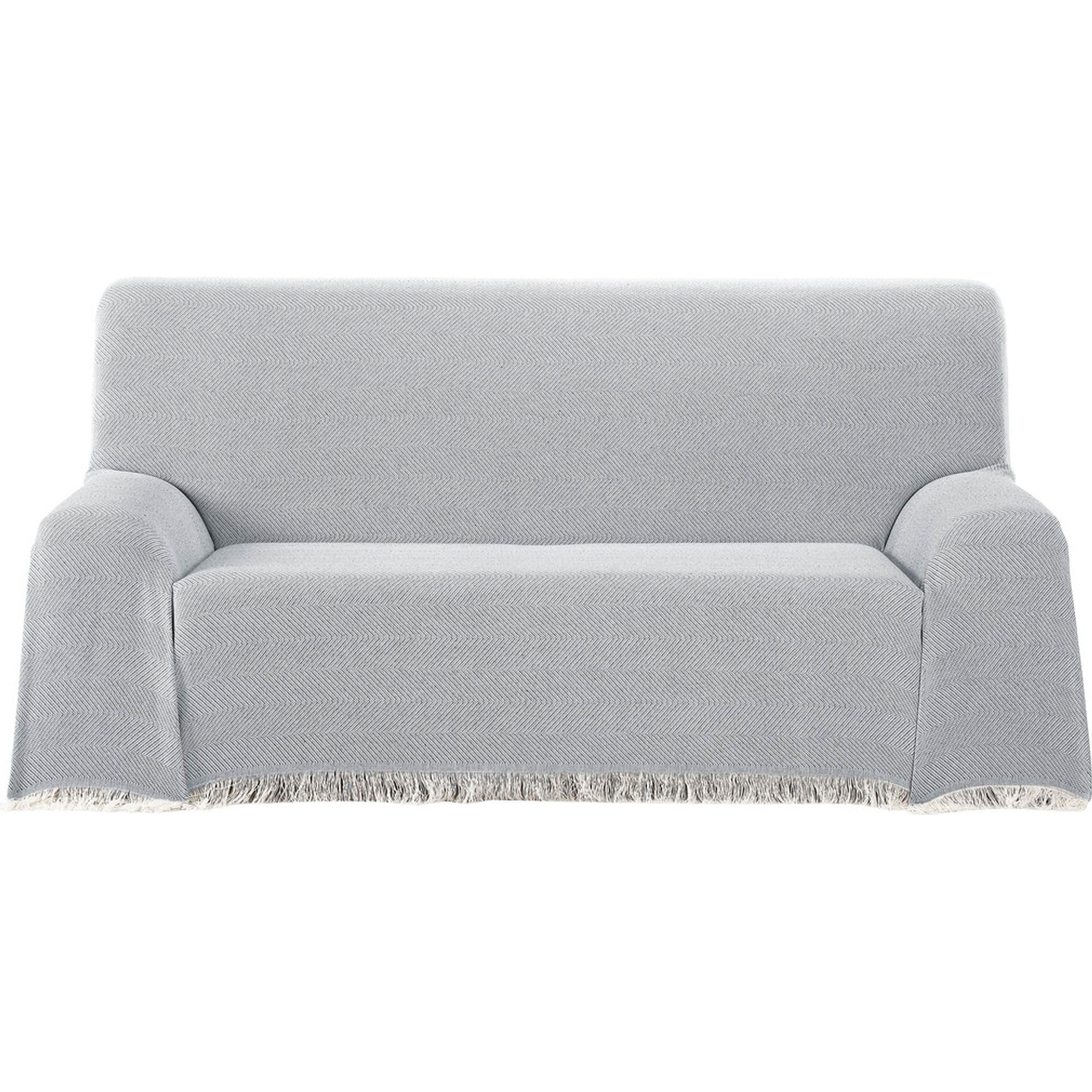 ECOMMERC3 | Multipurpose Bedspread Size 230 x 260 cm for Sofa or Bed – Multi-purpose Foulard Extra Soft Touch Grey