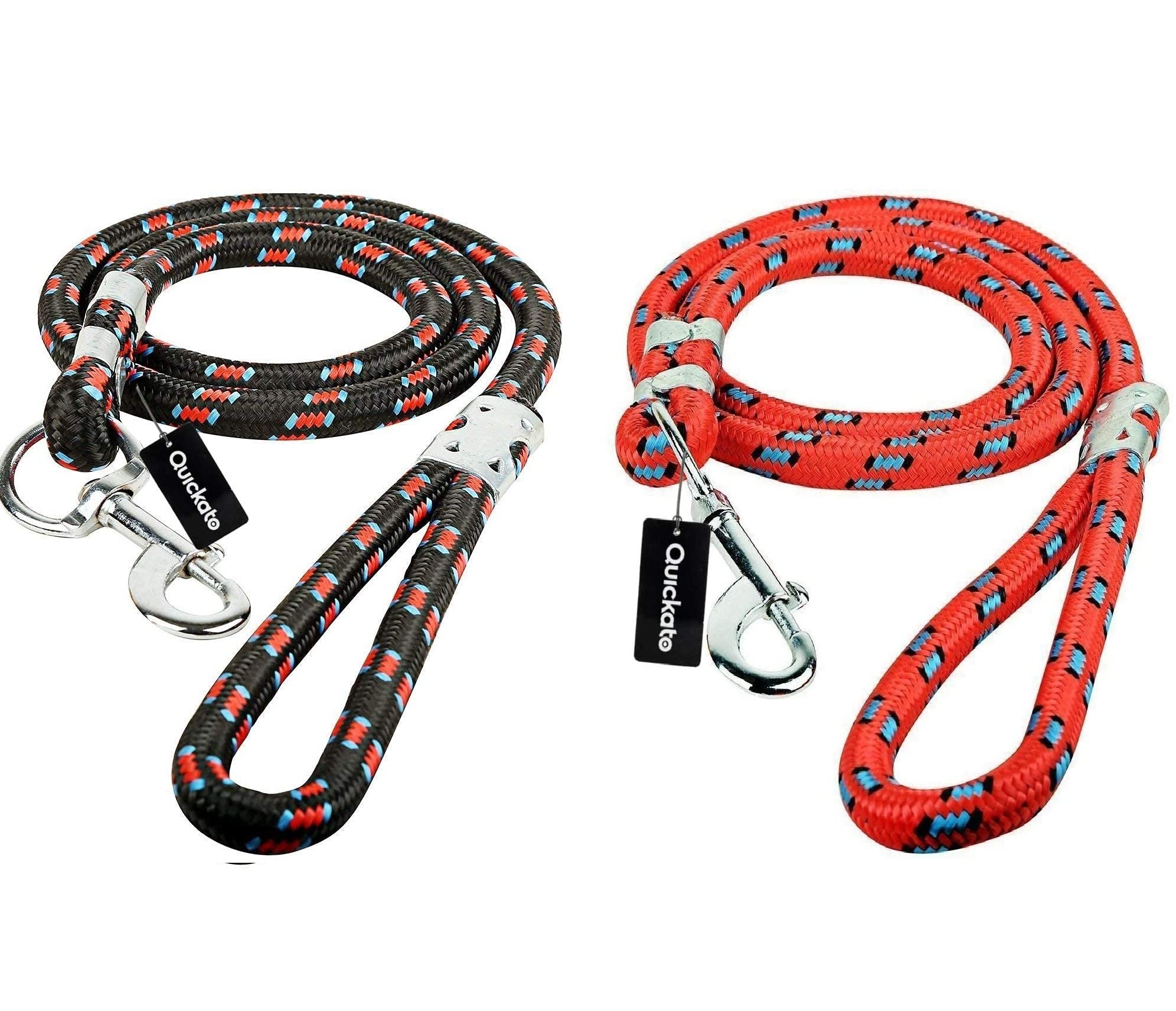 Quickato Stylish Nylon Black Red Rope Dog Cord Training Leash for Large, Giant Sized Dogs with Strong Hook Size ( You Will Receive Same Color) 15mm (B09PLCT27C) Amazon Price History, Amazon Price Tracker