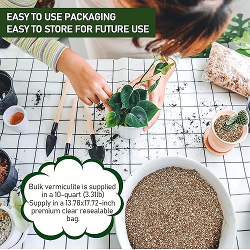 Miniatura 28 de Vermiculita hortícola de 8 cuartos a granel, vermiculita orgánica para plantas, vermiculita de grado curso para jardinería, plantas