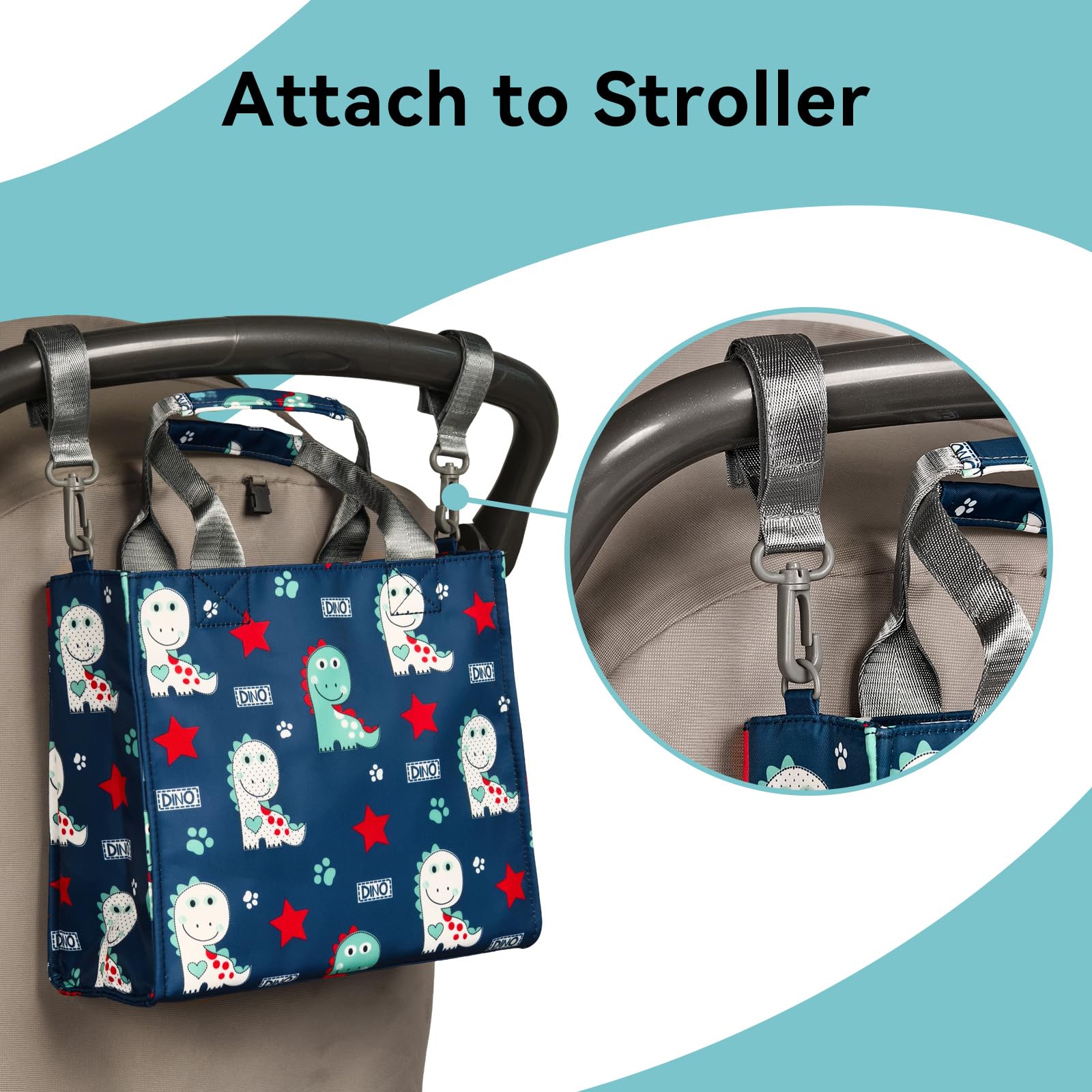 Kleine Wickeltasche, wasserdicht, Reisetasche, Mini-Wickeltasche, multifunktional, kleine Wickeltaschen, Umhängetasche (niedlicher Dinosaurier)
