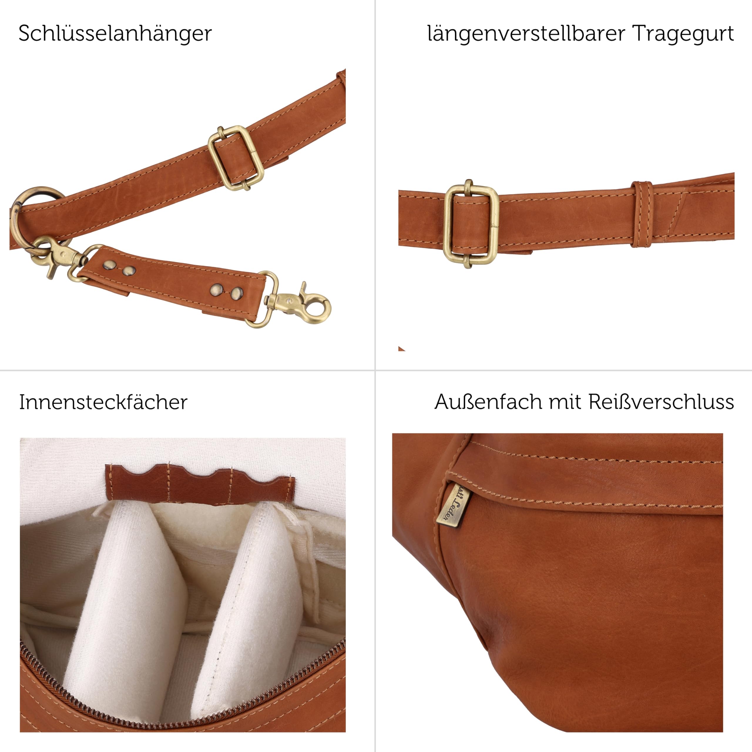 Gusti Leder Kameratasche Paulo - Fototasche Equipmenttasche Kamerazubehör Ledertasche Damen Herren Braun Leder