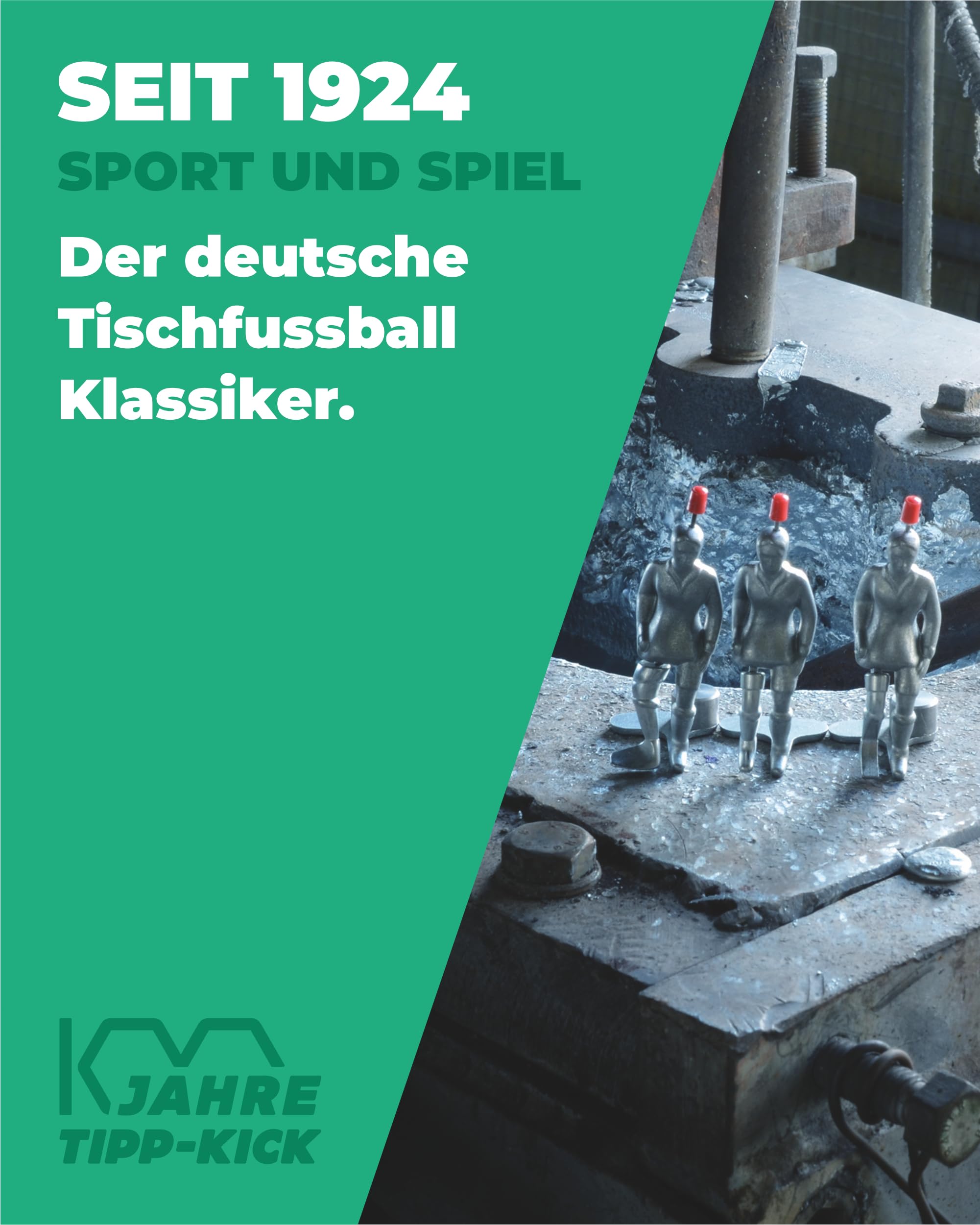 TIPP-KICK Spiel DFB Classic Tischfußball-Set 100 Jahre - Fußball-Spiel mit Spielern, Torwarten, Plastik-Toren, Bällen, Spielfeld aus Filz & Karton-Banden, Geschenkidee für Fans