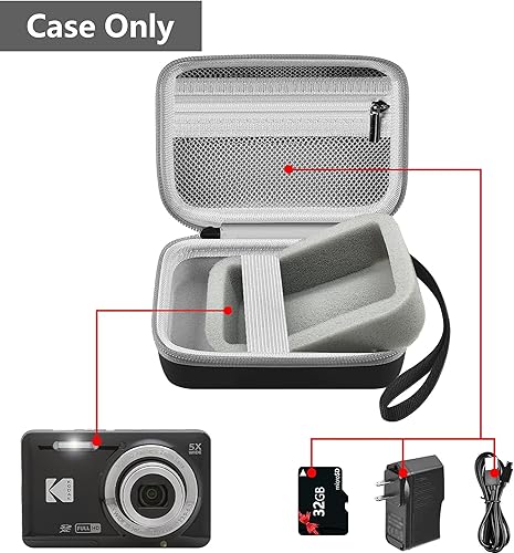 Miniatura 5 de Leayjeen Funda para cámara digital compatible con cámara digital KODAK Pixpro fz45 fz55 Point, compacta KODAK PIXPRO Friendly Zoom 16MP Funda para