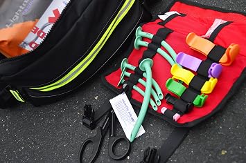 Lightning X Products Oral & Nasal Airway Roll Kit - Berman OPA, NPA, CPR Mask and Gear Bag for EMT Trauma First Aid Medic Kits