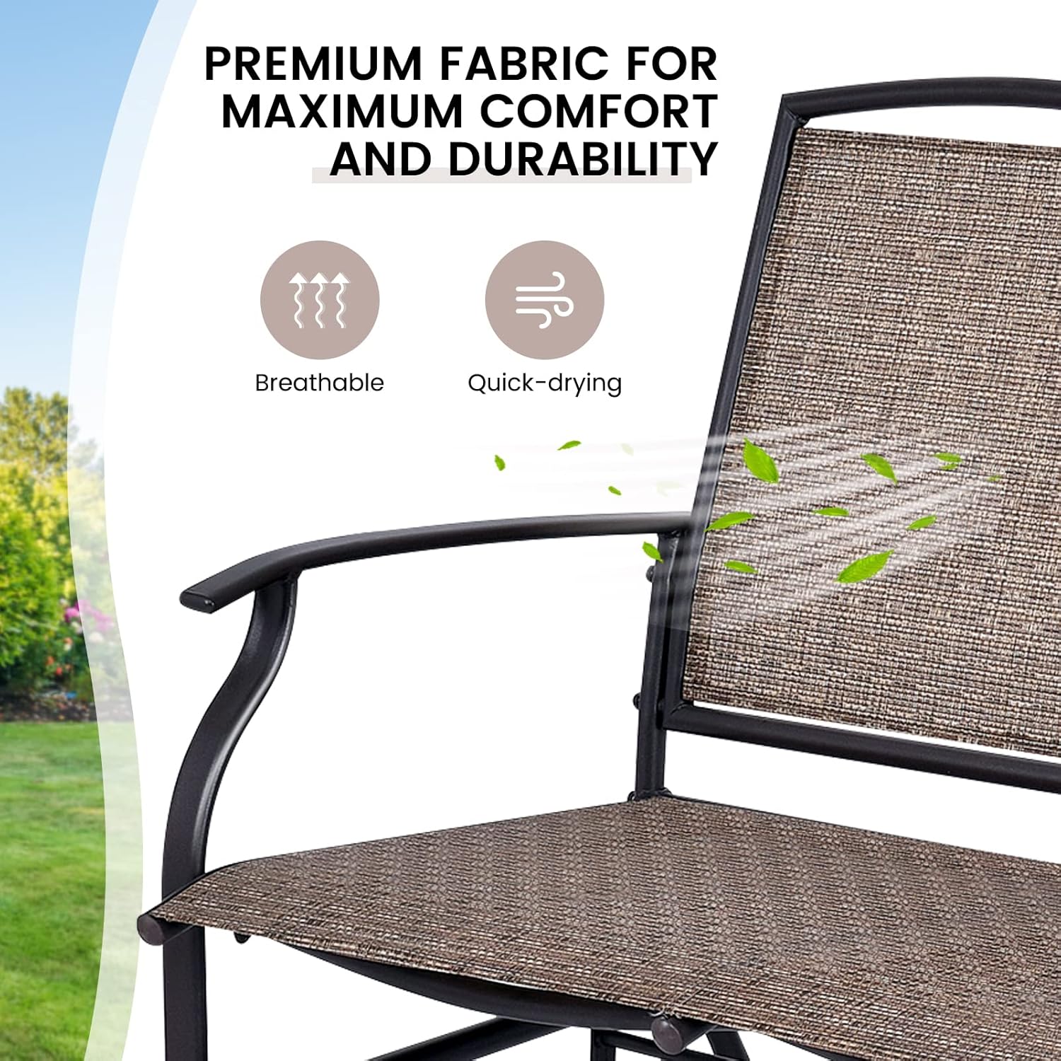 Giantex Patio Glider Stable Steel Frame for Outdoor Backyard,Beside Pool,Lawn, Swing Loveseat Patio Swing Rocker Lounge Glider Chair (Brown) : Patio, Lawn & Garden