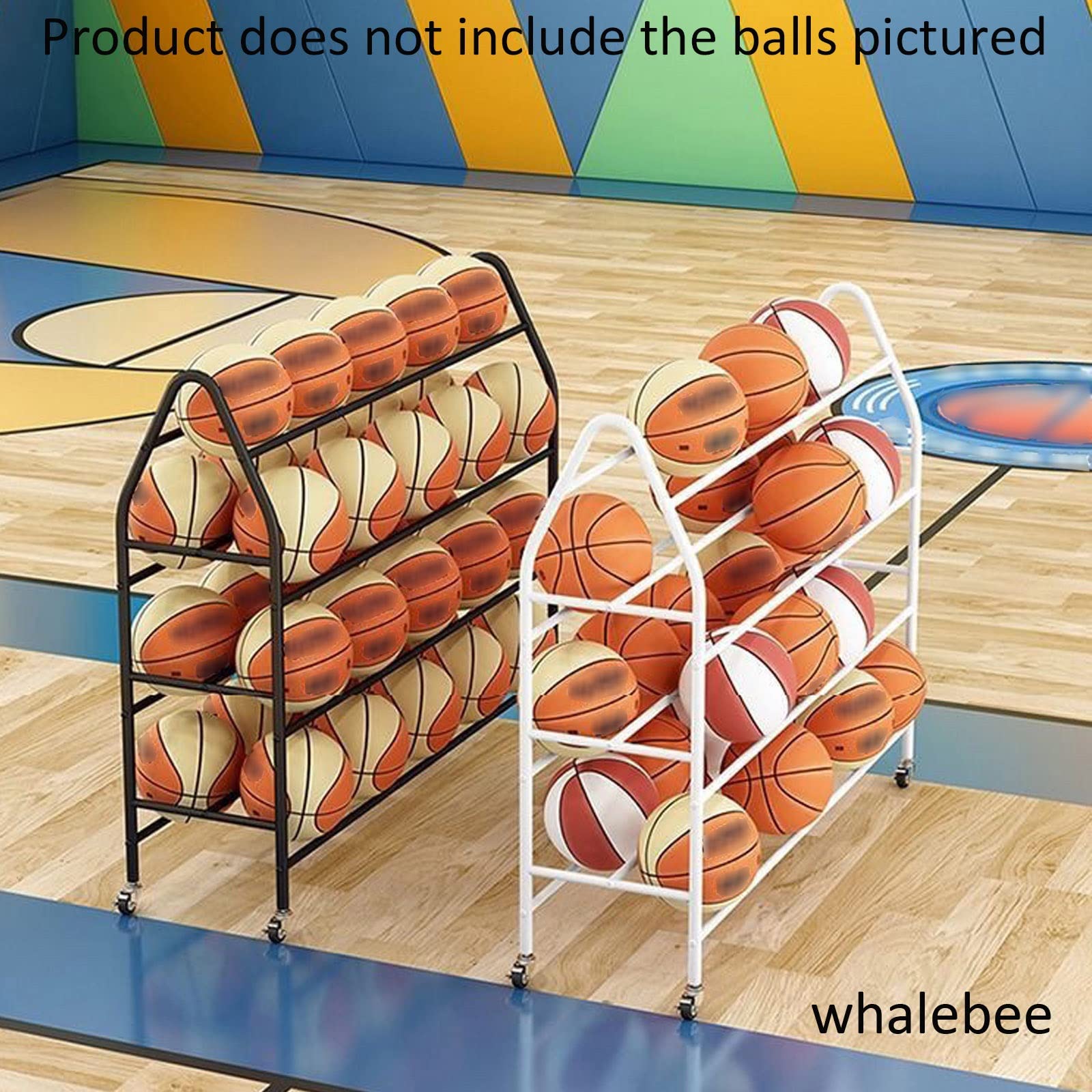 Basketballständer mit 4 Ebenen, große Kapazität, Ball-Aufbewahrungshalter für Basketbälle, Fußball, Volleyball, 140 cm