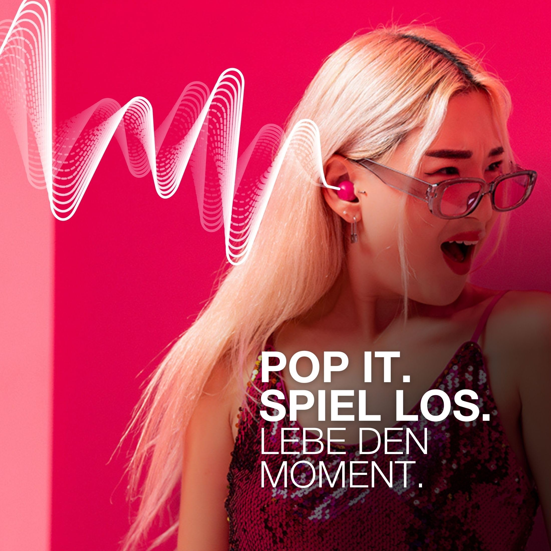 JLab Go Pop ANC In Ear Kopfhörer - Bluetooth, Fuchsia