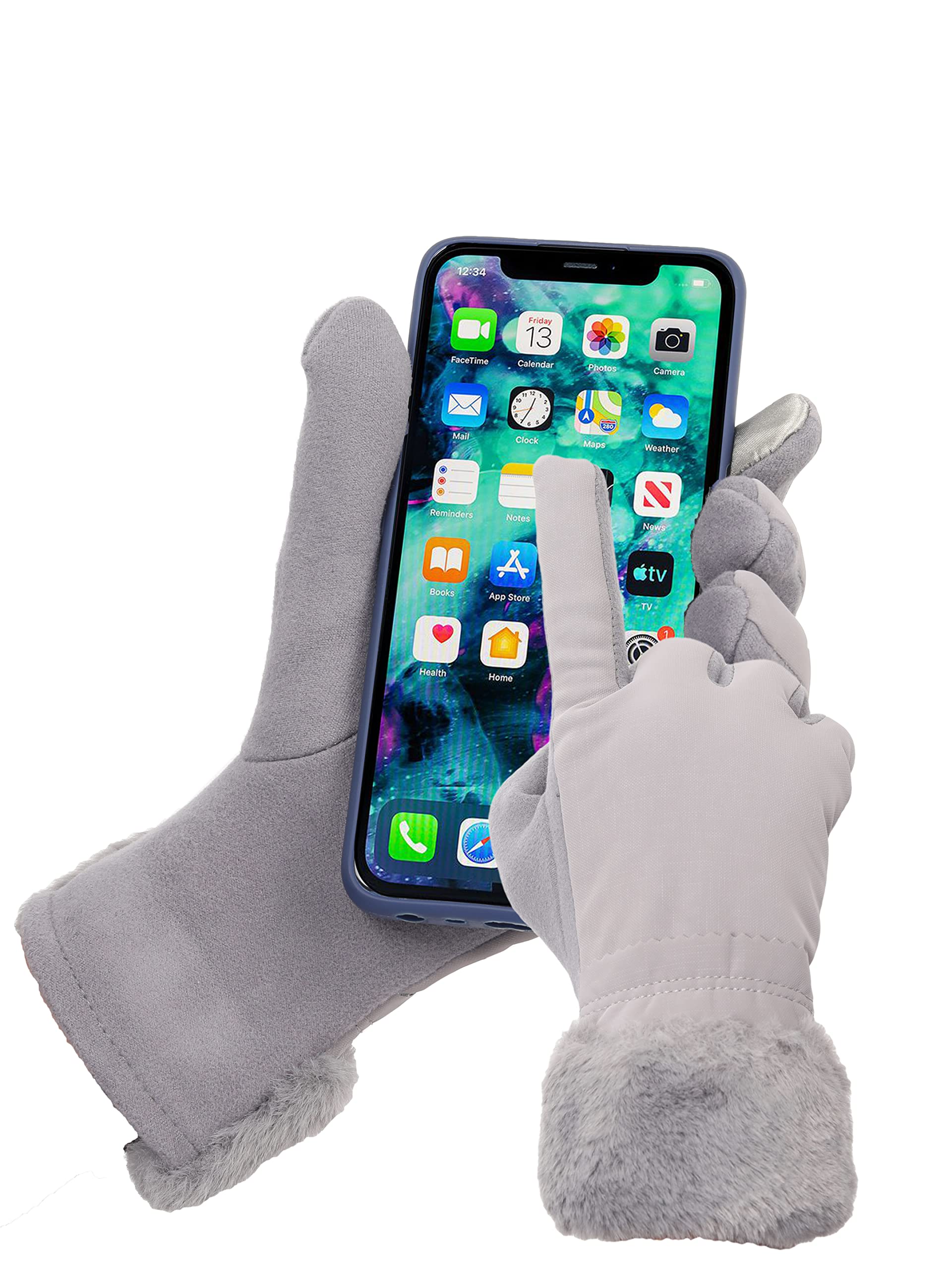 FabSeasons Winter gloves with Touchscreen finger for Girls and Women, Grey 3
