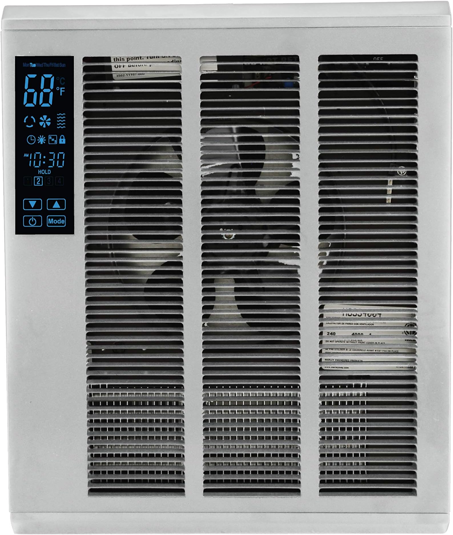 Fahrenheat FSSHO4004 Smart Series Digital Programmable LED Touchscreen Wall Heater for Home and Commercial Use, White