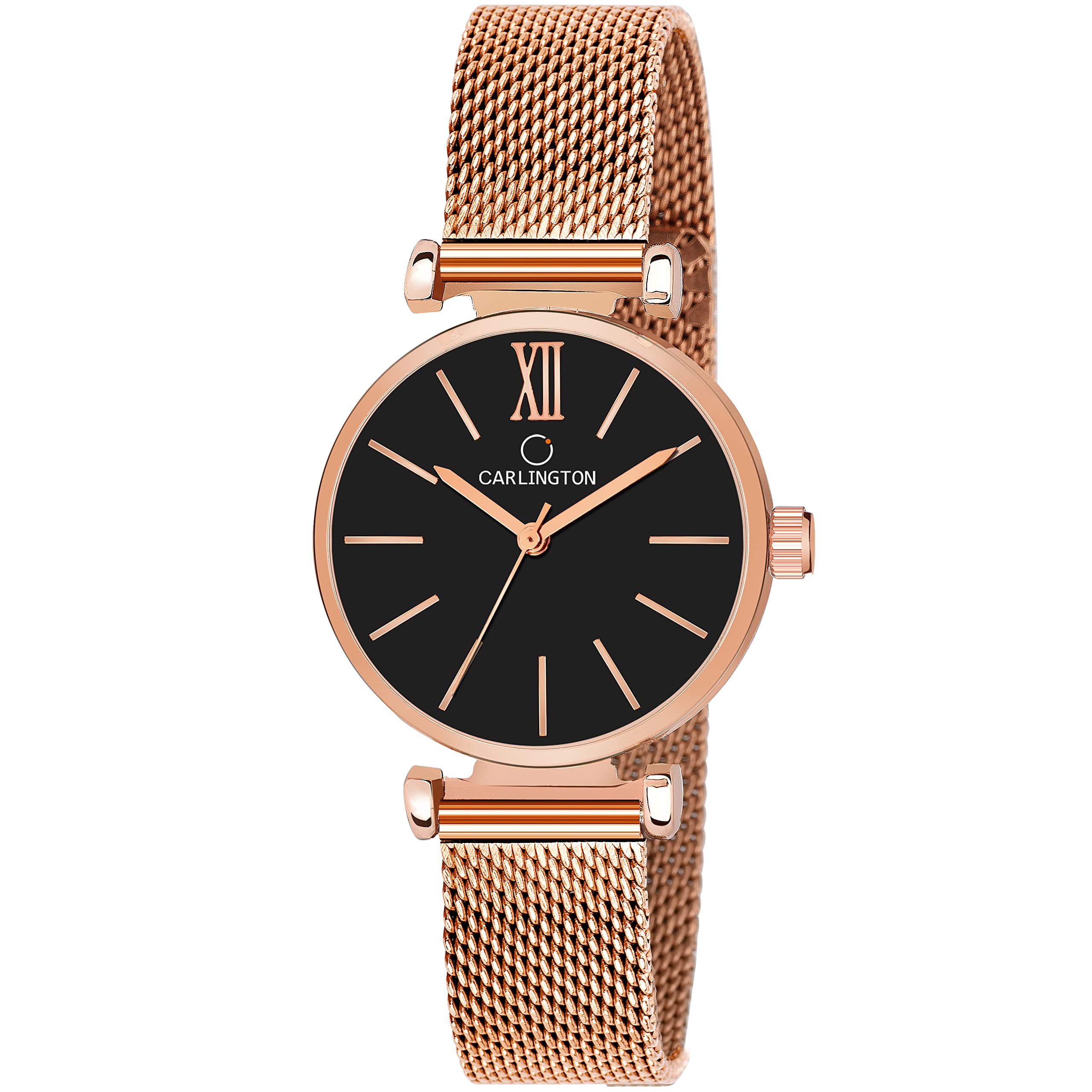 Carlington Analog Ladies Wrist Watch with Mesh Strap - CT 2016 Rose Black (B09LR3K8XV) Amazon Price History, Amazon Price Tracker