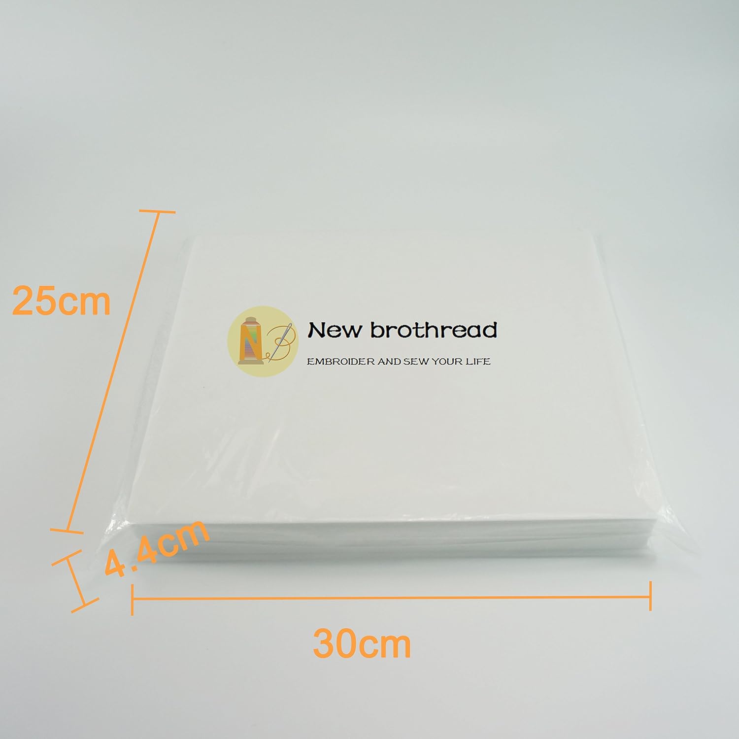 New brothread Tear Away Machine Embroidery Stabilizer Backing 10"x12" - 200 Precut Sheets - Medium Weight 1.8 oz - Fits 5x7 Hoops