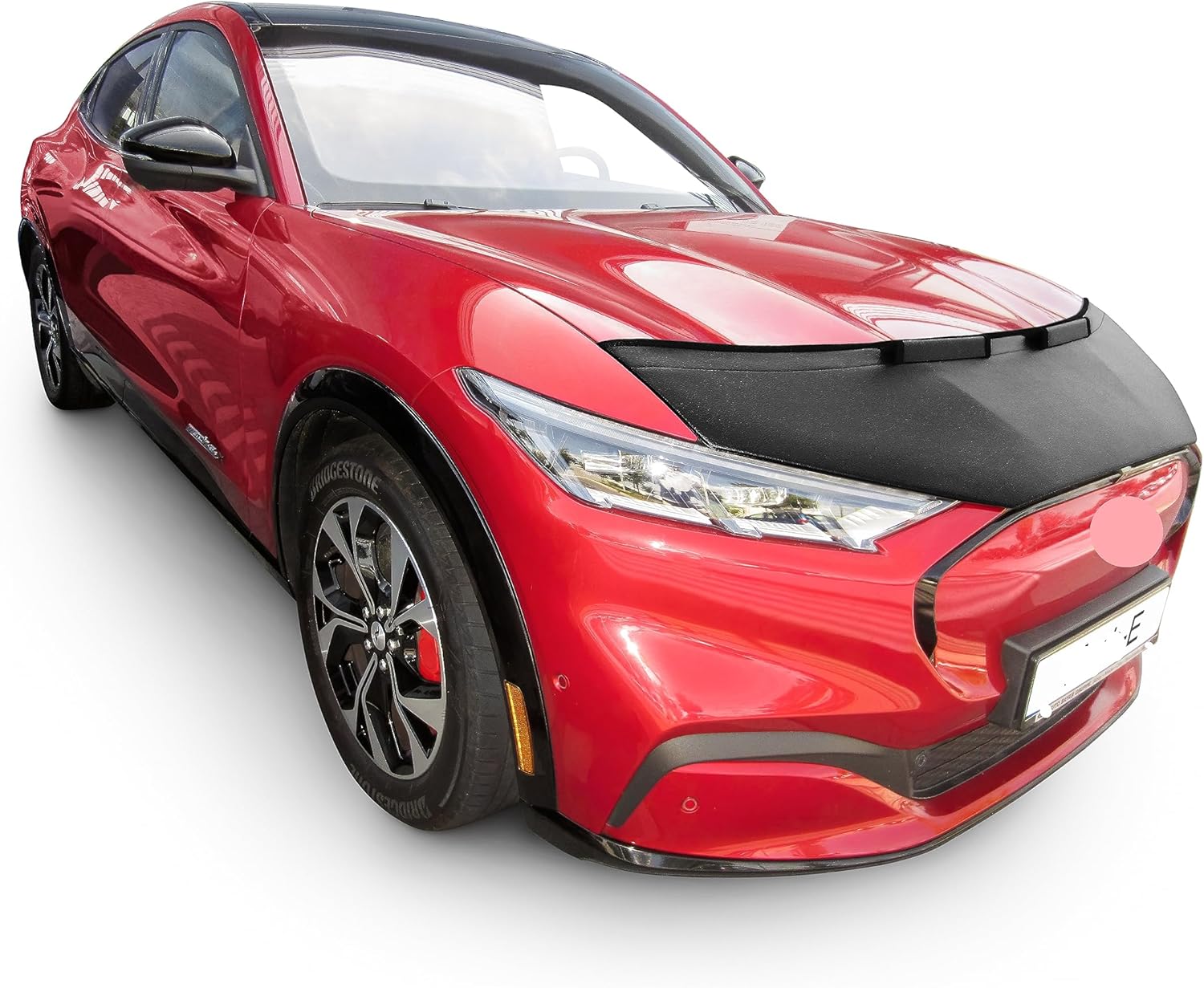 AB3-00676 CAR Hood Bra Compatible with Ford Mustang Mach-E Since 2020 Front End Nose Mask Bonnet Bra STONEGUARD Protector Tuning