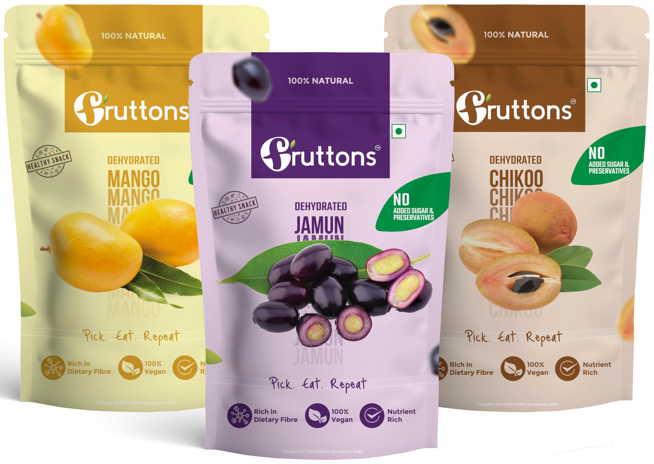 Fruttons Dehydrated Fruits Combo | Pack of 3 | Natural Fruits | Healthy Snack | No added Sugar | Smoothies and shakes | Healthy Breakfast | Preservative Free | Rich and High Source of Dietary Fibre | Dehydrated Jamun | Dehydrated Mango | Dehydrated Chikoo| Mid Meal (50g Each)-picture-24