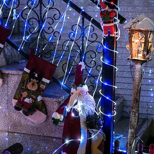 Miniatura 7 de JMEXSUSS Cuerda de luces solares de 200 LED para decoración de Navidad, 72 pies IP 65 luces de cuerda de Navidad impermeables para exteriores con 8