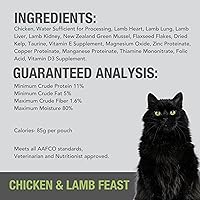 Vista 6 de Feline Natural Bolsa de comida húmeda para gatos, fiesta de pollo y cordero, sin granos, sin jaula y alimentado con pasto, hecho en Nueva Zelanda