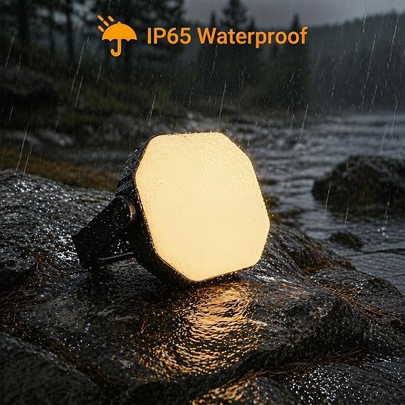 SyouHome Rechargeable Camping Light, 4000LM 6600mAh Solar Lantern, 2 Pack