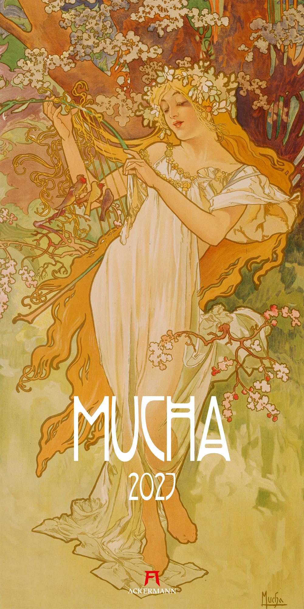 Alfons Mucha Kalender 2027: Geschmackvoller Kunst-Kalender im schlanken Hochformat (33x66 cm) | Plakatkunst des Jugendsstils