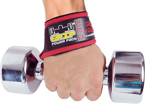 Miniatura 3 de Correas de elevación de algodón de nivel profesional con soporte de almohadilla de muñeca de neopreno y mejora de agarre de silicona, correas de