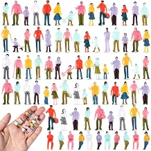 Namalu 100 Pcs Mini Figurines 1 100 Scale 0.79 Inch Sitting and Standing Plastic Miniature Assorted Poses Architectural Painted Tiny People Model for Model Trains and Miniature Scenes