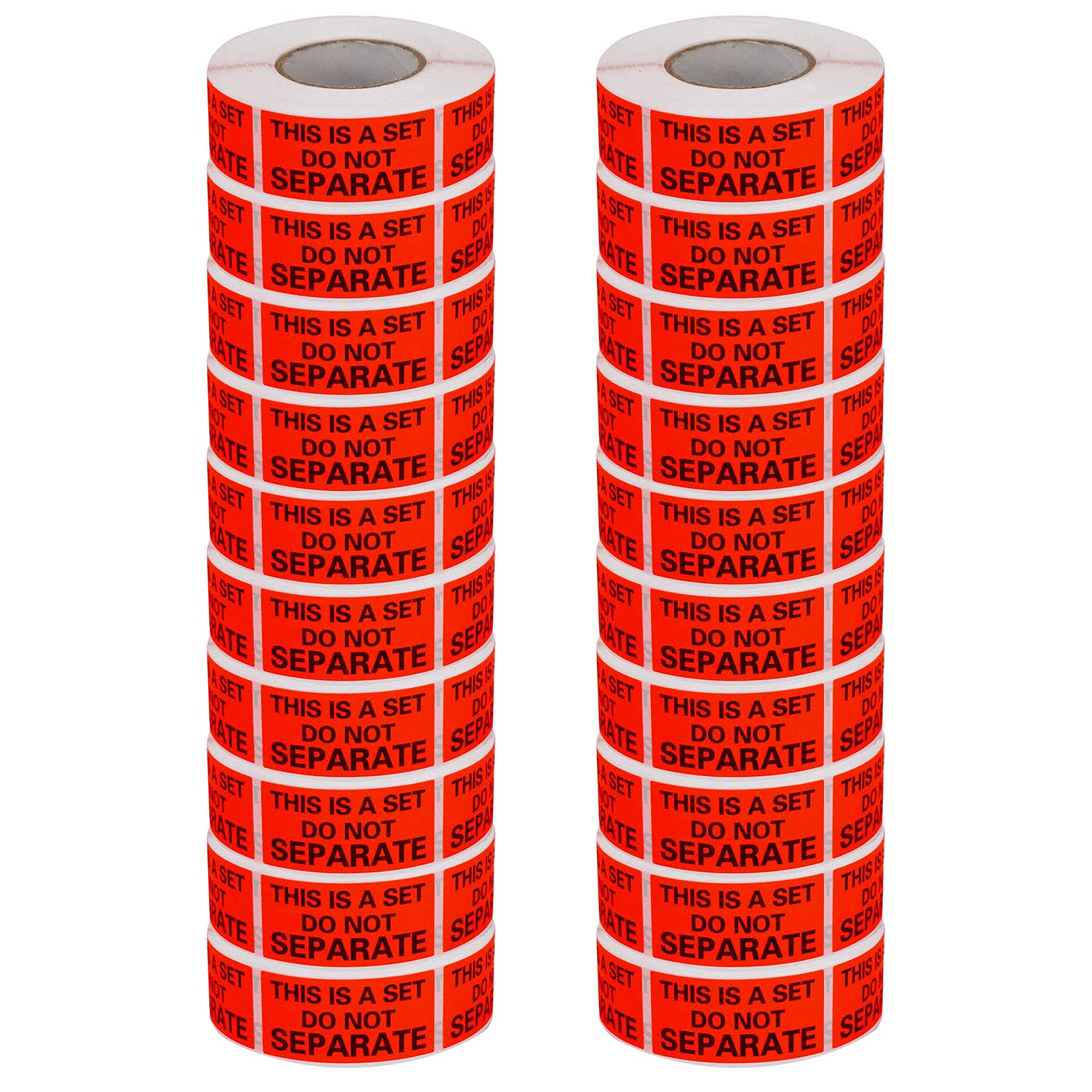 This is a Set Do Not Separate Labels (1in. X 2in. - 500/Roll), FBA Packing Labels, Red Orange, 20 Rolls - Total 10,000 Labels