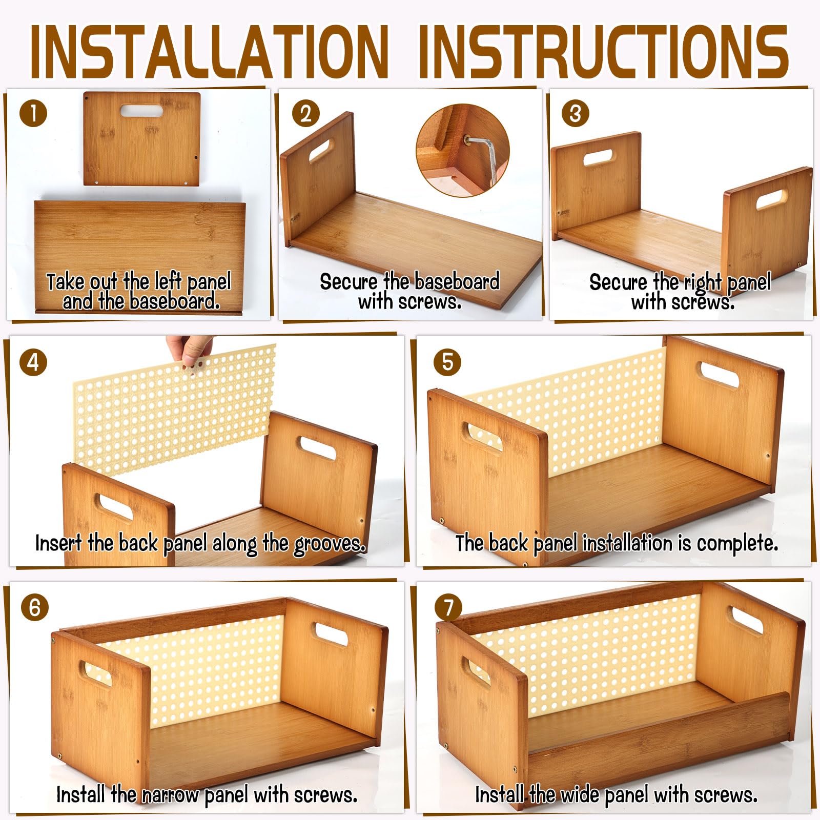 Set di 2 scatole portaoggetti in bambù impilabili per CD, organizer per custodie per film, DVD, espositori per cassette, supporti per dischi con maniglie per il trasporto