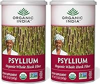 Vista 1 de ORGANIC INDIA Polvo de cáscara de psyllium orgánico entero, suplemento de fibra de cáscara de psyllium, apoyo a la digestión, vegano, sin gluten