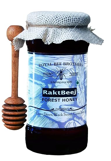 Royal Bee Brothers | Raktbeej Forest Honey | NMR Tested Raw Forest Honey |Produce of Giant Wild Honey Bee | Harvested from Saranda Forest, Jharkhand| 100% Raw, Unprocessed, Unheated Honey | 500 g