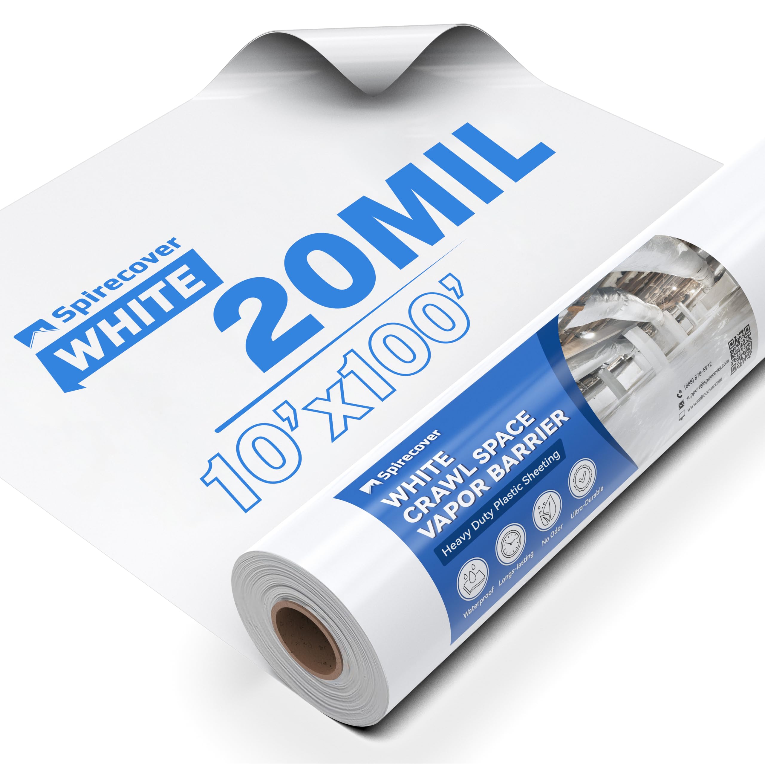 Photo 1 of Spirecover 20 Mil Plastic Sheeting, 10'x100', White