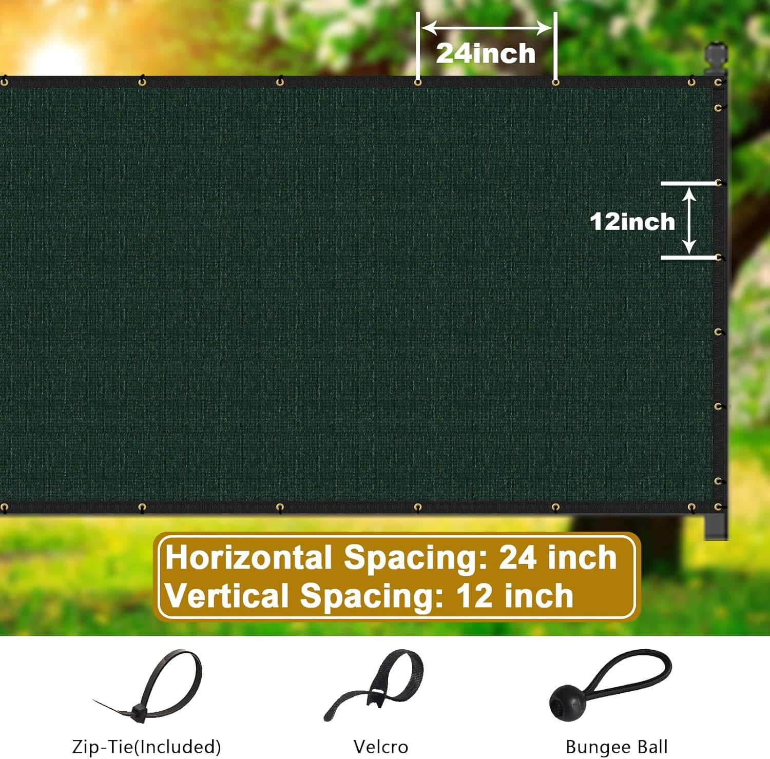 Privacy Fence Screen Green 4' x 40' Outdoor Fence Covers with Grommets and Zipties, Mesh Shade Net Cover Fencing Screens for Backyard Garden Patio