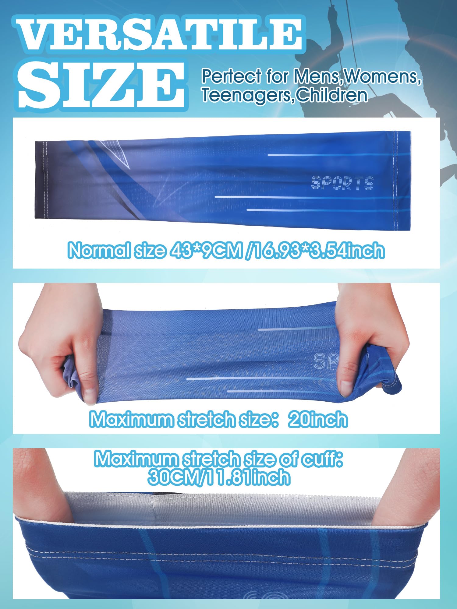 Tisancy 10 Pairs Sun Protection UV Arm Sleeves Cooling Anti Slip Compression Sleeves Sports Polyester Cycling Covers