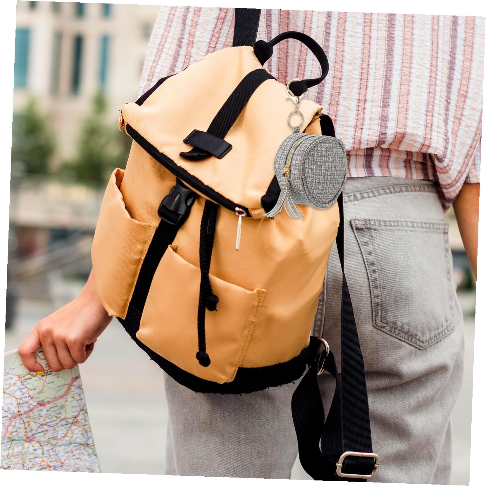 5 Pièces Étui Sucette Cuir PU Tissé Gris avec Doublure Polyester Rangement Sécurisé pour Tétines et Petits Accessoires Compact et Portable pour Voyage et Sortie