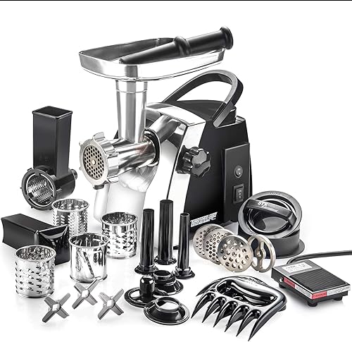 Miniatura 10 de STX International Turboforce Cadet 2000 Series Moledora de Carne Eléctrica | Potente para Uso Doméstico 5-en-1 | Rellenadora de Salchichas |