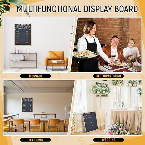 Miniatura 7 de Letrero grande de fieltro de 24 x 30 pulgadas, tablero de letras intercambiable con letras y cajas, tablero de menú grande para restaurante, tablero