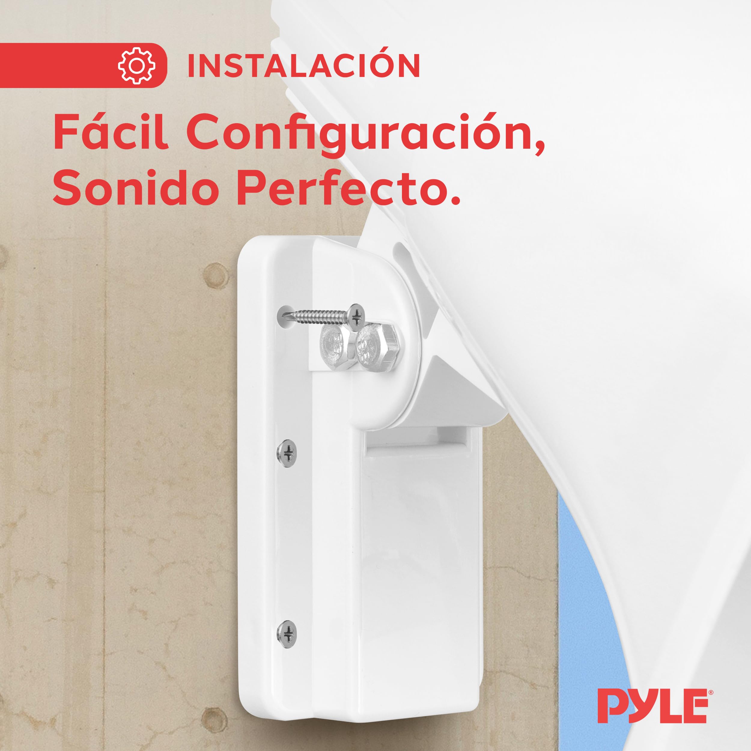 Pyle Altavoz PA para Interior/Exterior - Altavoz PA Portátil de 8” con Impedancia de 8 Ohmios y Potencia Pico de 65 Vatios - Soporte de Montaje y Accesorios Incluidos